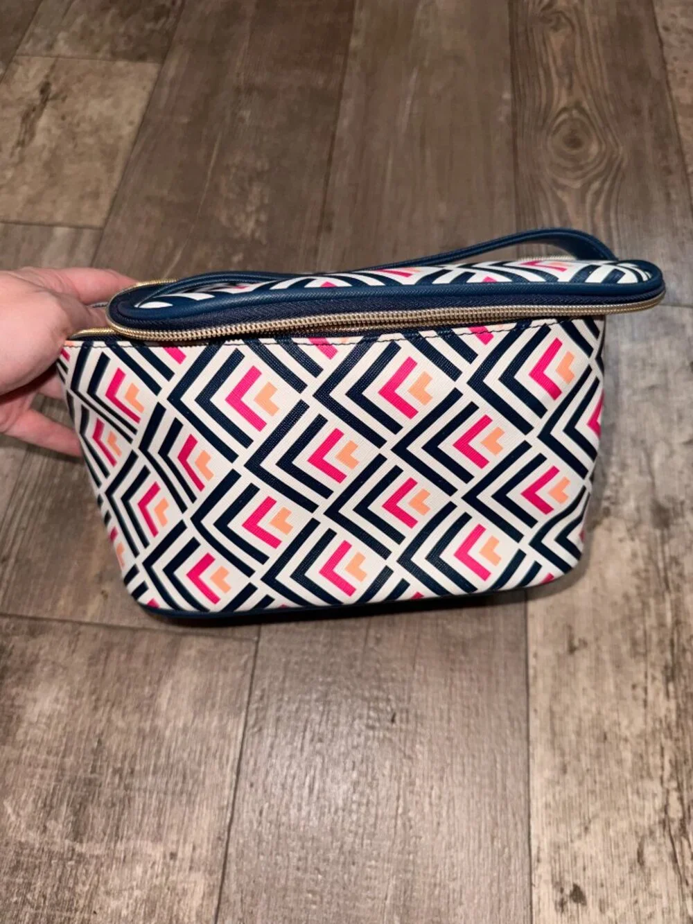 Dabney Lee Geometric Cosmetic Makeup Train Case Travel Organizer